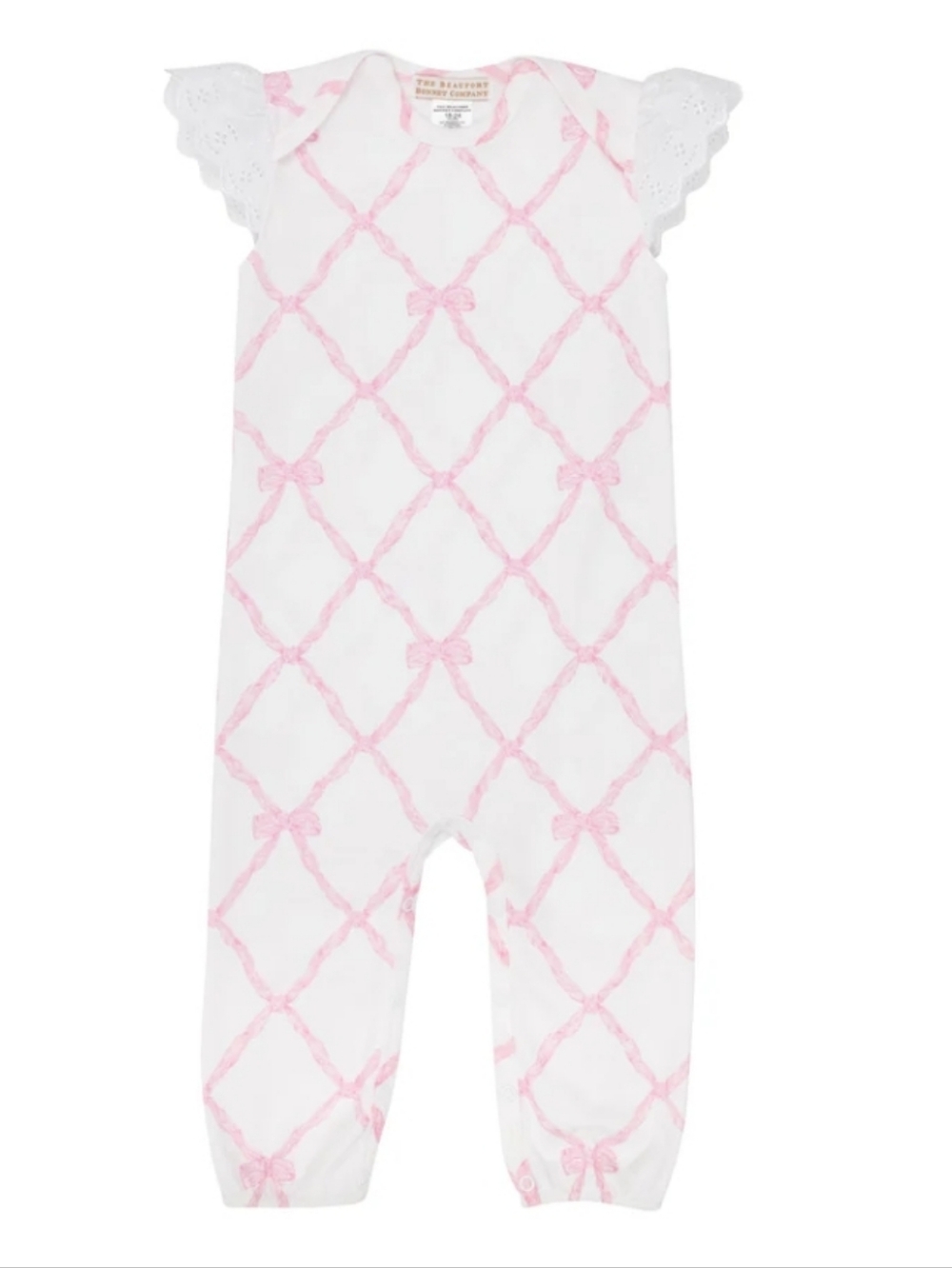 Tbbc White Baby Romper with Pink Bow